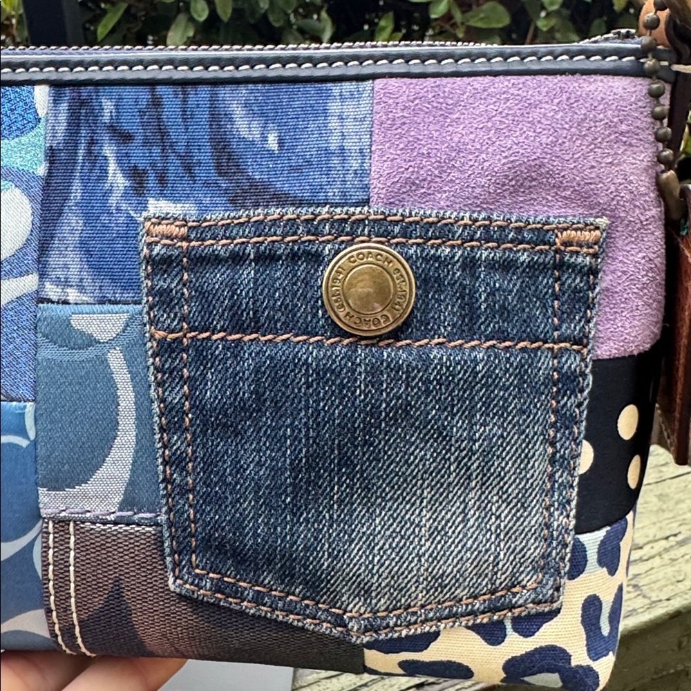 NWOT Coach Floral Small Denim Patchwork Purse $498 - NO CALLOUTS - Picture 6 of 12